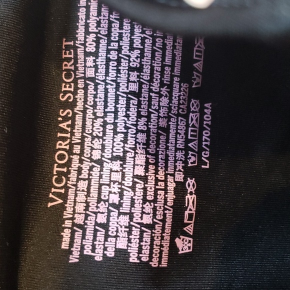 Victoria's Secret Swimwear Black Halter Top Size Large NWT - Picture 3 of 5